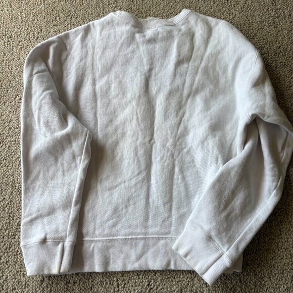 Vintage Champion Reverse Weave Sweatshirt | White | Rare Puffy Yellow Logo - Picture 9 of 12
